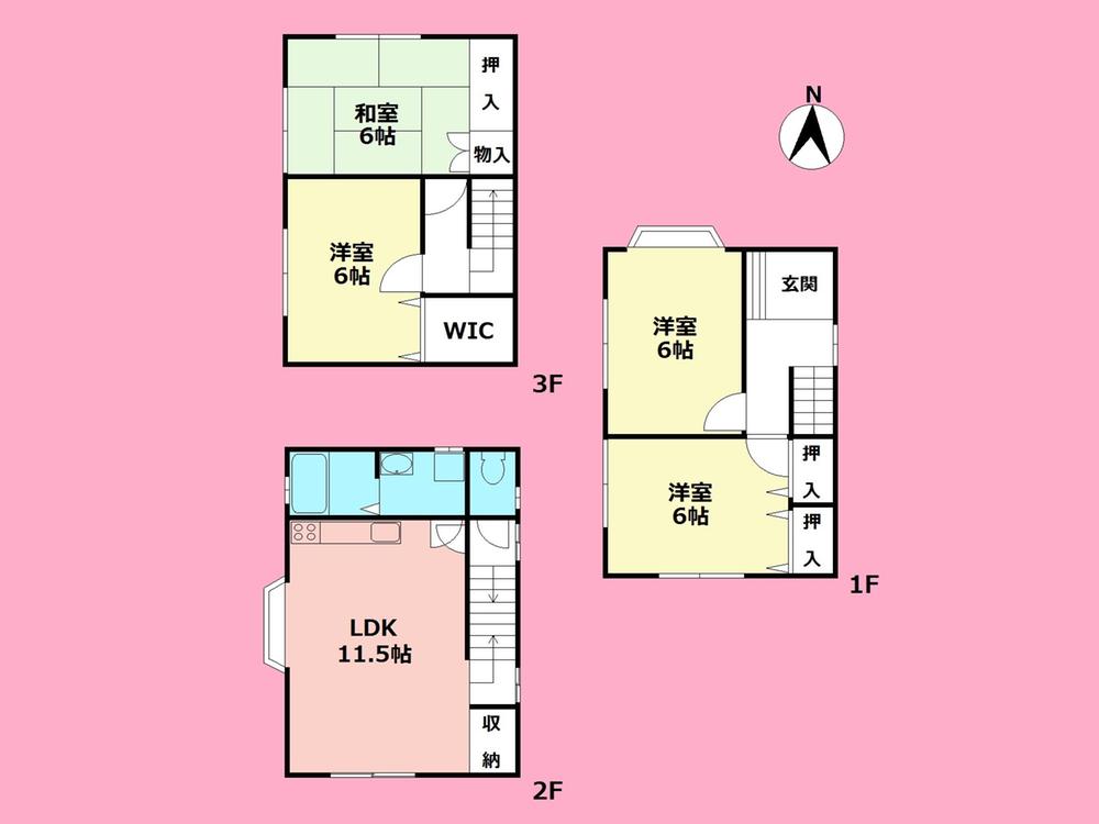 Floor plan. 18,800,000 yen, 4LDK, Land area 59.28 sq m , Building area 86.94 sq m