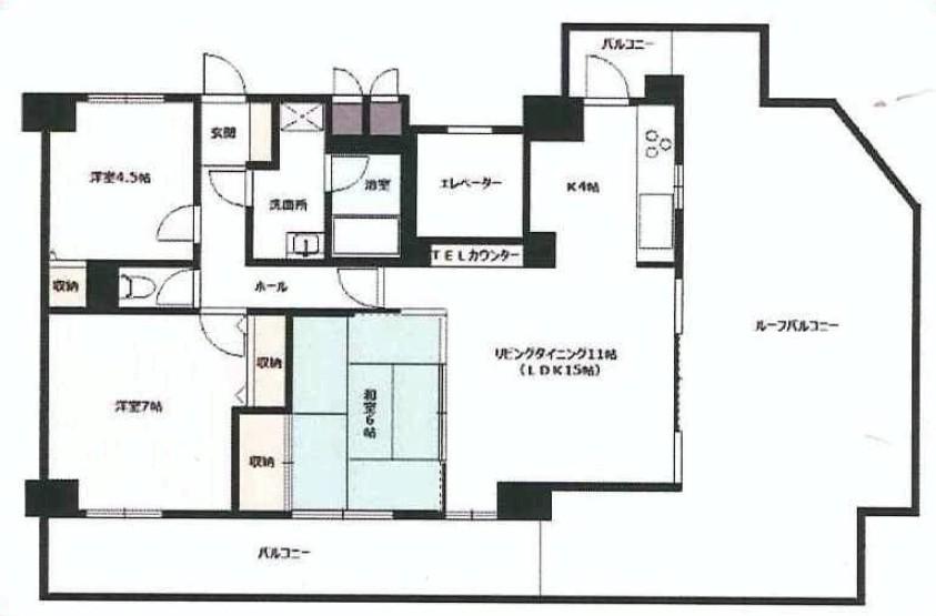 Floor plan. 3LDK, Price 21,800,000 yen, Footprint 71.1 sq m , Balcony area 14.91 sq m