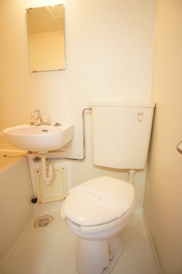 Toilet. Is a toilet with a clean feeling in the space in which the white-toned. 