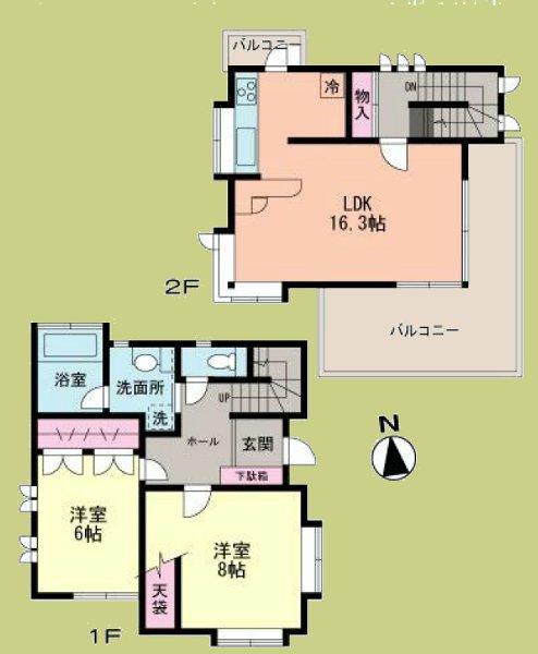 Floor plan. 19,800,000 yen, 2LDK, Land area 100.78 sq m , Building area 81.53 sq m