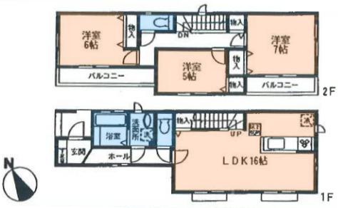 Floor plan. (1 ●), Price 27.6 million yen, 3LDK, Land area 88.64 sq m , Building area 87.35 sq m