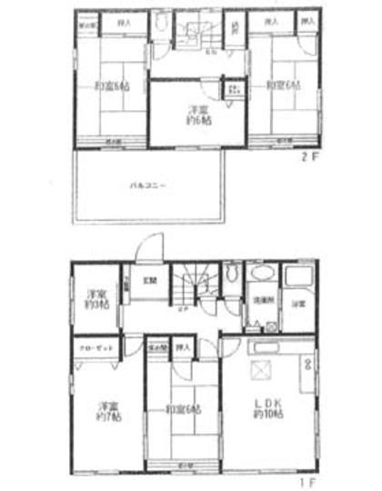 Floor plan. 36,900,000 yen, 5LDK+S, Land area 142.28 sq m , Building area 114.07 sq m