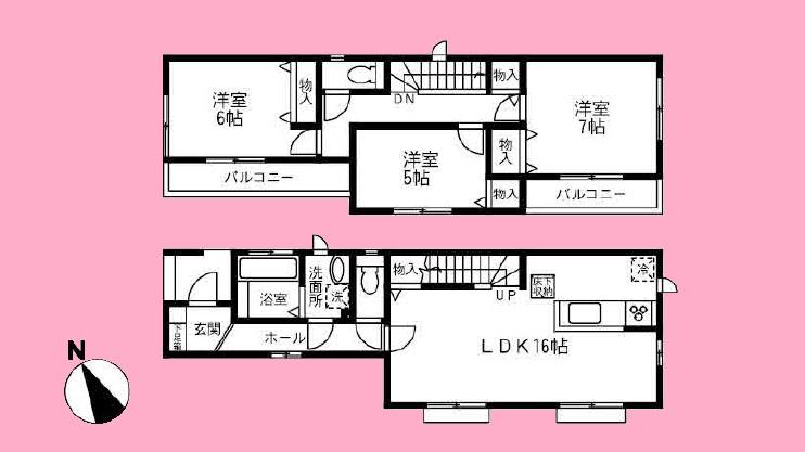 Floor plan. (1 Building), Price 27.6 million yen, 3LDK, Land area 88.64 sq m , Building area 87.35 sq m