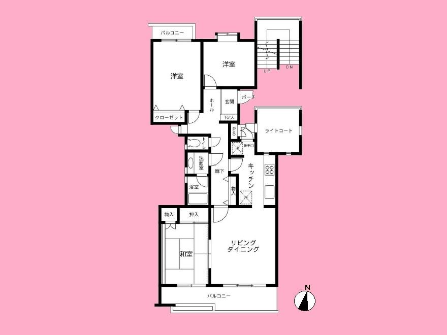Floor plan. 3LDK, Price 12.8 million yen, Occupied area 75.22 sq m , Balcony area 11.67 sq m