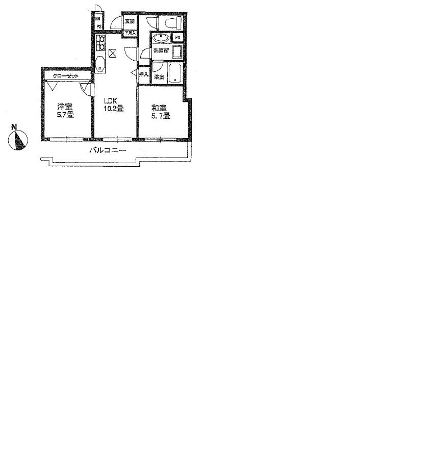 Floor plan. 2LDK, Price 11.5 million yen, Occupied area 50.19 sq m , There are three rooms on the balcony area 11.25 sq m south, It is a bright room