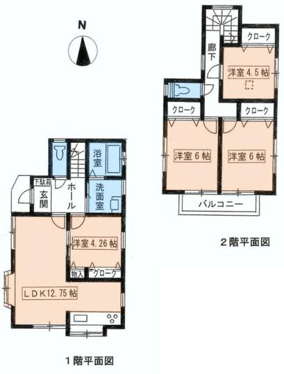 Floor plan. 22 million yen, 4LDK, Land area 100.47 sq m , Building area 86.11 sq m