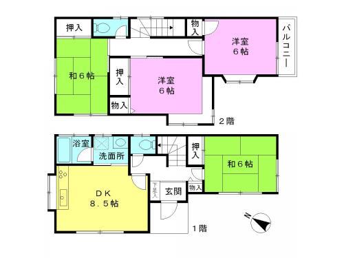 Floor plan. 17.8 million yen, 4DK, Land area 91.33 sq m , Building area 81.98 sq m