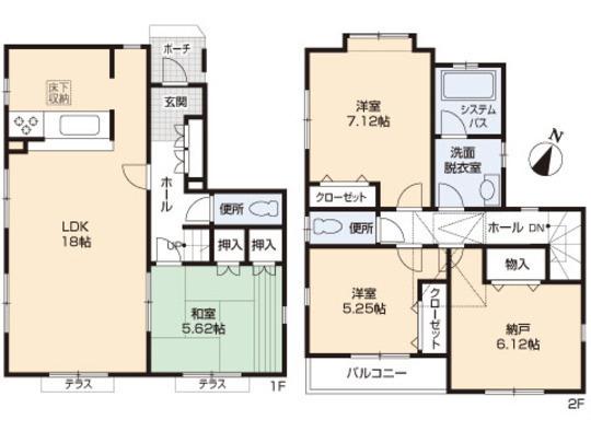 Floor plan. 26.5 million yen, 2LDK, Land area 86.62 sq m , Building area 97.5 sq m floor plan