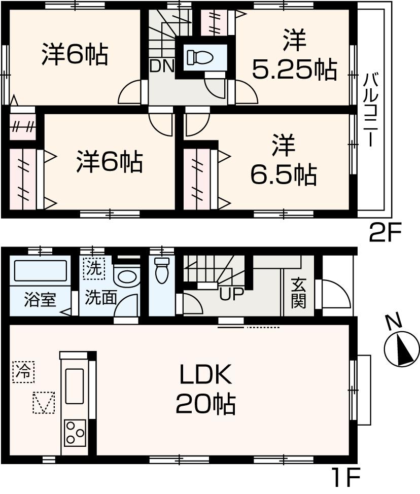 Floor plan. Price 33,300,000 yen, 4LDK, Land area 127.87 sq m , Building area 97.71 sq m