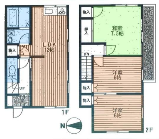 Floor plan. 15.5 million yen, 3LDK, Land area 66.11 sq m , Building area 72.86 sq m