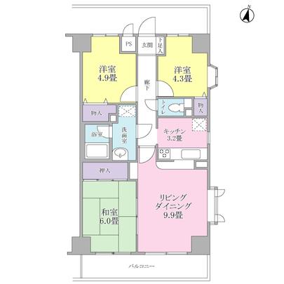 Floor plan. Southeast ・ Rizhao good per northeast corner room.
