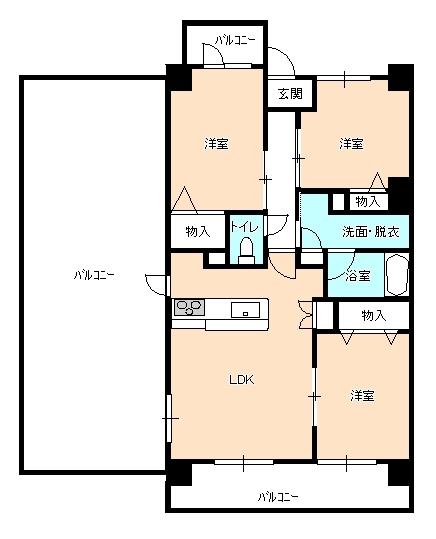 Floor plan. 2LDK+S, Price 19,800,000 yen, Footprint 68.5 sq m , Balcony area 59.07 sq m