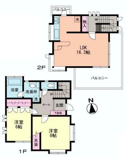 Floor plan. 19,800,000 yen, 2LDK, Land area 100.78 sq m , Building area 81.53 sq m