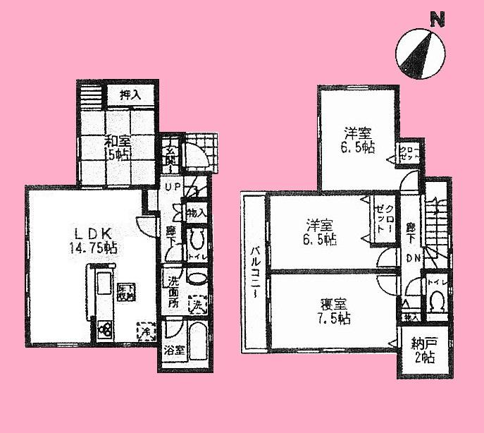 Floor plan. (1 Building), Price 29,800,000 yen, 4LDK, Land area 112.84 sq m , Building area 94.76 sq m