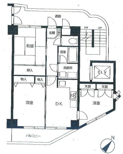 Floor plan. 3DK, Price 14.5 million yen, Footprint 56.6 sq m , Balcony area 5.86 sq m