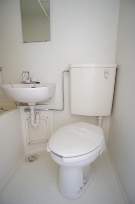 Toilet. Is a toilet with a clean feeling in the space in which the white-toned. 