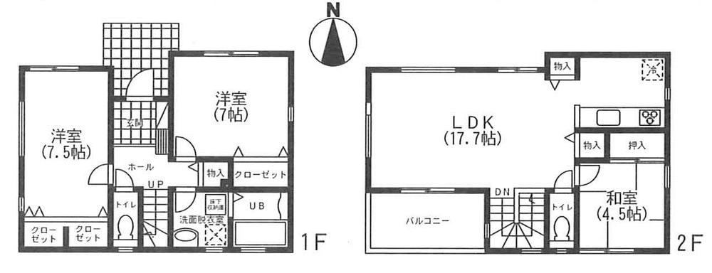 Floor plan. (NO.1), Price 33,800,000 yen, 3LDK, Land area 89.51 sq m , Building area 89.42 sq m