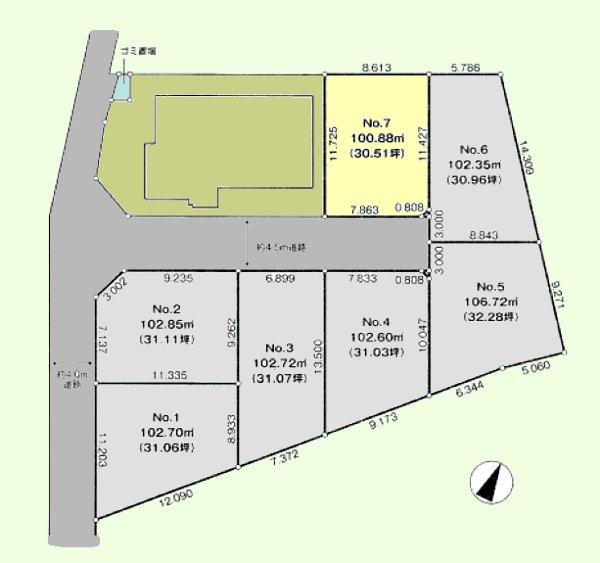 Compartment figure. Land price 16.5 million yen, Land area 100.88 sq m