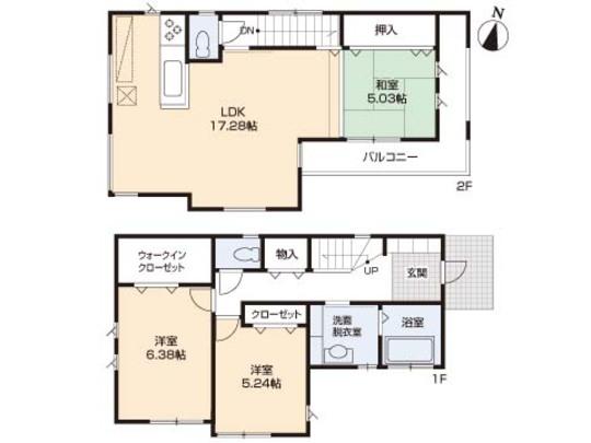 Floor plan. 34,400,000 yen, 3LDK, Land area 89.76 sq m , Building area 88.76 sq m floor plan