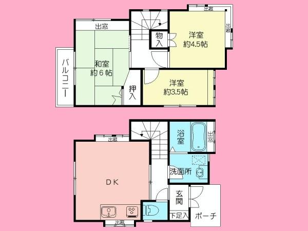Floor plan. 14.8 million yen, 3DK, Land area 58.9 sq m , Building area 52.65 sq m