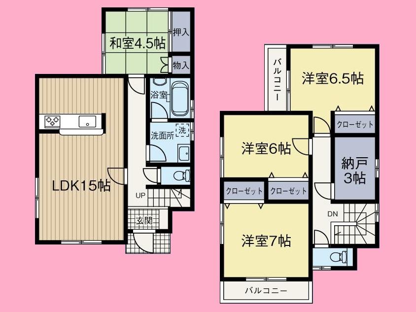 Floor plan. (Building 2), Price 33,800,000 yen, 4LDK, Land area 209.22 sq m , Building area 100.44 sq m