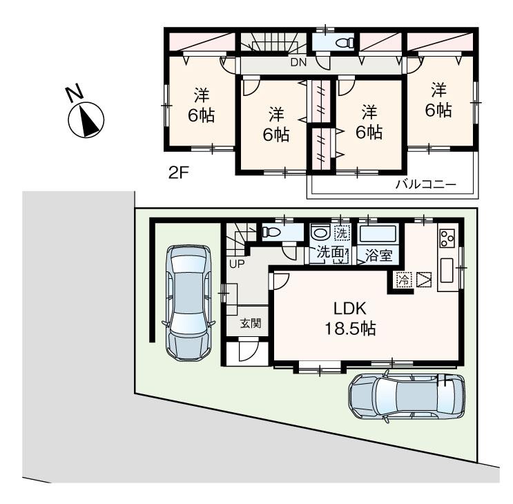 Floor plan. 36,800,000 yen, 4LDK, Land area 113.89 sq m , Space with a building area of ​​120.07 sq m built-in garage