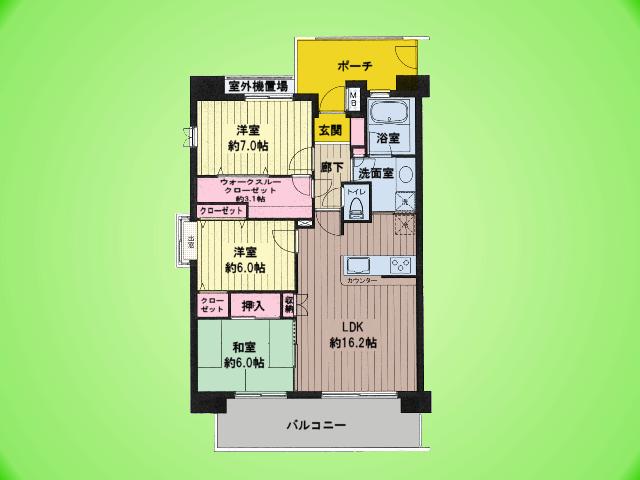 Floor plan. 3LDK, Price 27,800,000 yen, Occupied area 80.67 sq m , Balcony area 13.74 sq m 3LDK! 80.67 is a floor plan of the room of sq m ☆