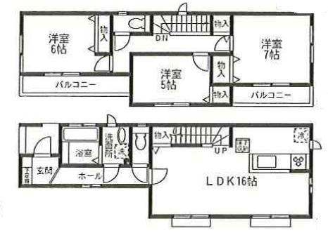 Floor plan. 27.6 million yen, 3LDK, Land area 88.64 sq m , Building area 87.35 sq m