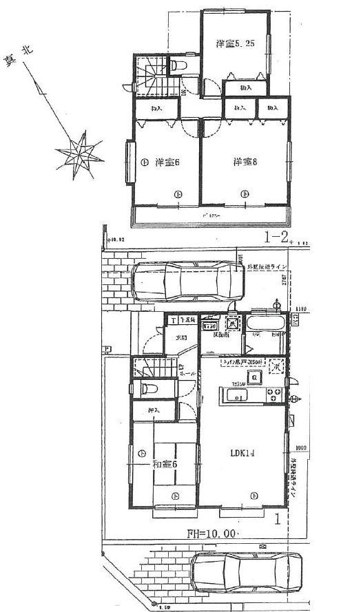 Floor plan. (1 Building), Price 33,800,000 yen, 4LDK, Land area 128.29 sq m , Building area 93.56 sq m