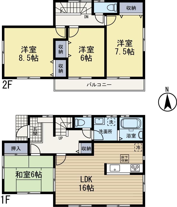 Floor plan. (4 Building), Price 41,800,000 yen, 4LDK, Land area 105.16 sq m , Building area 105.15 sq m