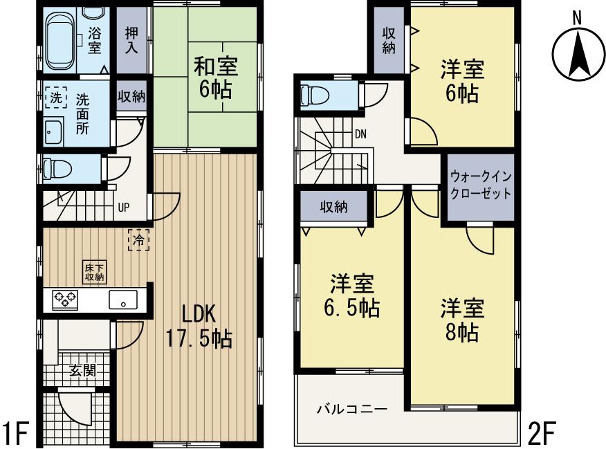 Floor plan. (5 Building), Price 40,800,000 yen, 4LDK, Land area 110.15 sq m , Building area 106.81 sq m