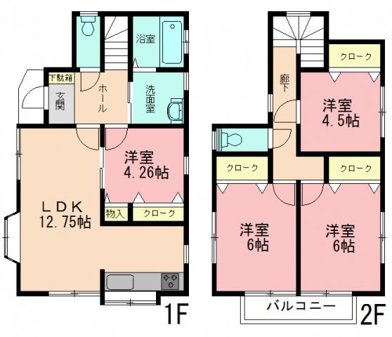 Floor plan. 22 million yen, 4LDK, Land area 100.47 sq m , Building area 86.11 sq m