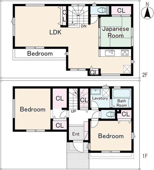 Floor plan. 34,200,000 yen, 3LDK, Land area 89.46 sq m , Building area 92.73 sq m