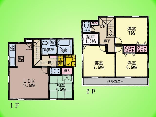 Floor plan. (3 Building), Price 29,800,000 yen, 4LDK, Land area 117.93 sq m , Building area 94.36 sq m