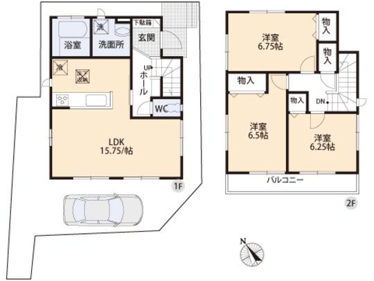 Floor plan. 25,800,000 yen, 3LDK, Land area 84.31 sq m , Building area 82.8 sq m floor plan