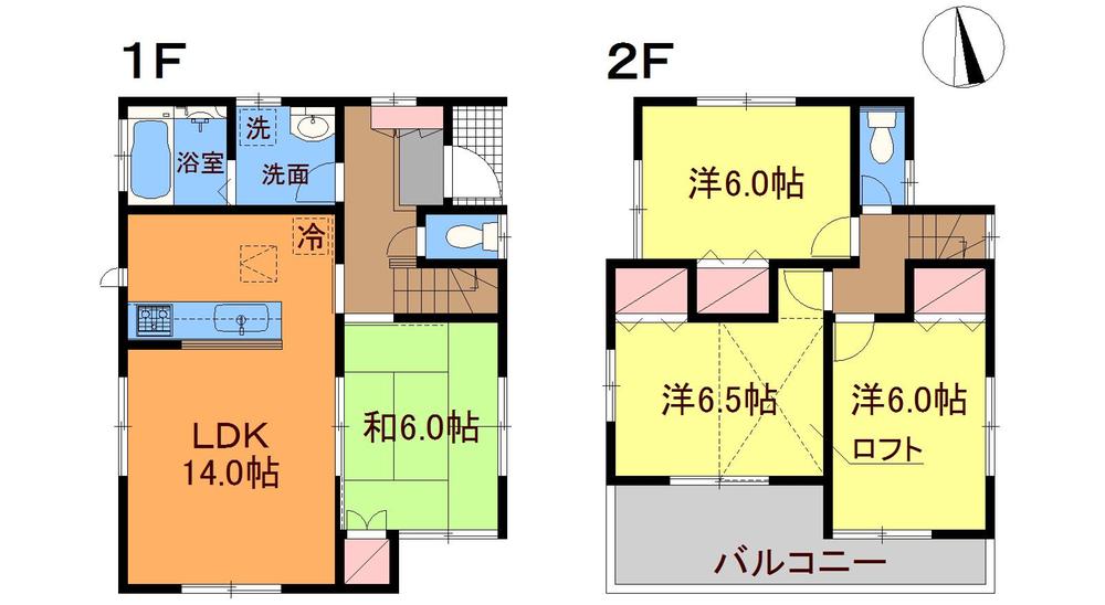 Floor plan. 32,800,000 yen, 4LDK, Land area 154.98 sq m , Building area 86.26 sq m 4LDK + with loft