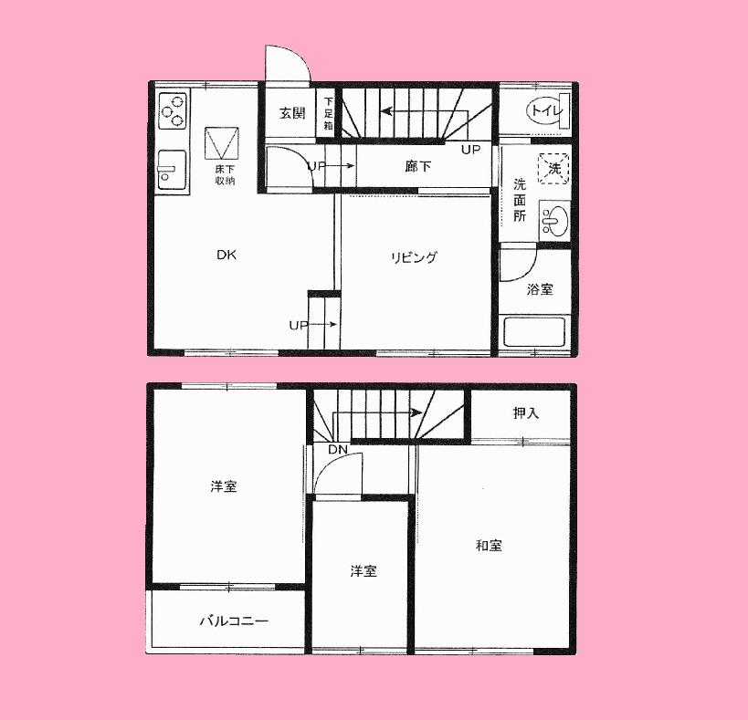 Floor plan. 13.5 million yen, 3LDK, Land area 50.06 sq m , Building area 63.75 sq m