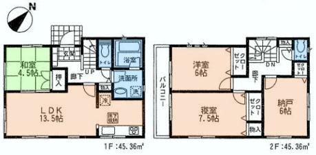 Floor plan. (5 ●), Price 35,800,000 yen, 4LDK, Land area 100.28 sq m , Building area 90.72 sq m