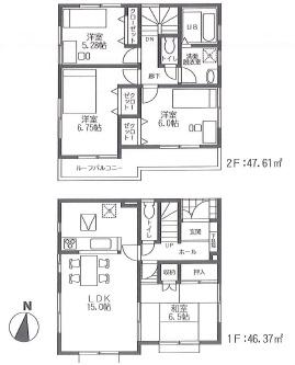 Floor plan. 35,900,000 yen, 4LDK, Land area 111.08 sq m , It is a building area of ​​93.98 sq m easy-to-use 4LDK.