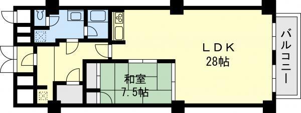Floor plan. 1LDK, Price 31,800,000 yen, Footprint 93 sq m , Balcony area 6.75 sq m