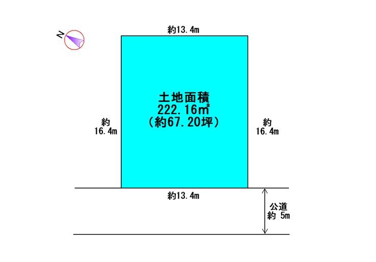Compartment figure. Land price 34,800,000 yen, Land area 222.16 sq m