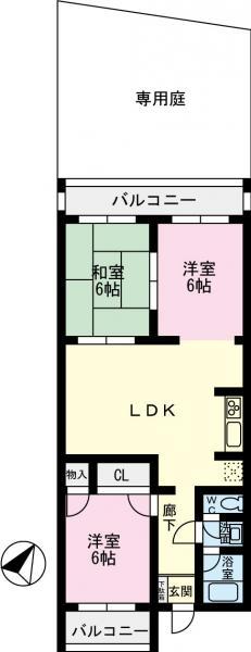 Floor plan. 3LDK, Price 19 million yen, Occupied area 63.18 sq m , Balcony area 9.72 sq m