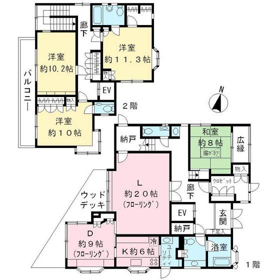 Floor plan. 88 million yen, 4LDK, Land area 290.01 sq m , Building area 268.42 sq m