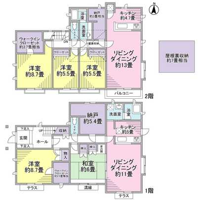 Floor plan. Mitsui Home is a 2-family house construction. 