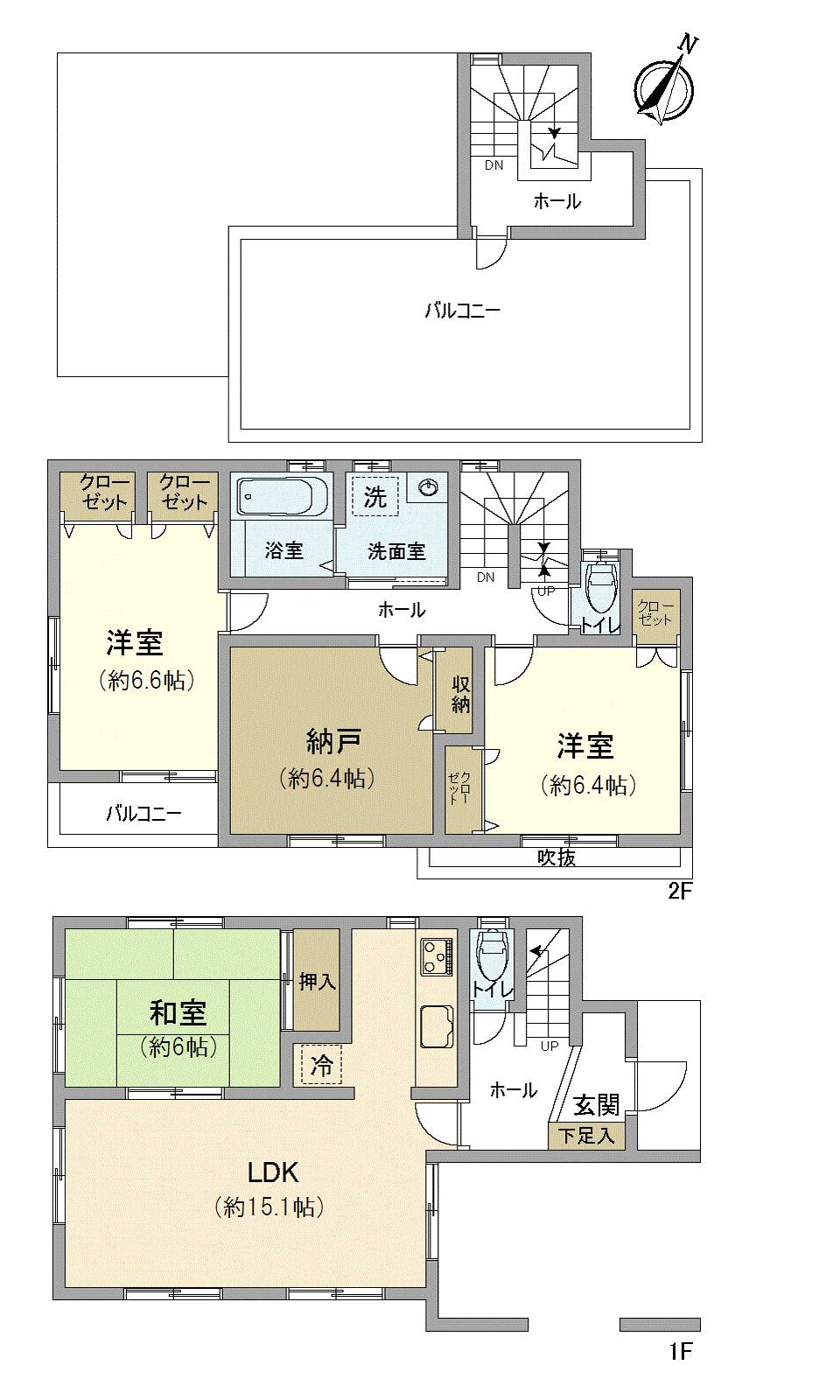 Floor plan. 28.8 million yen, 4LDK, Land area 82.33 sq m , Building area 112.6 sq m