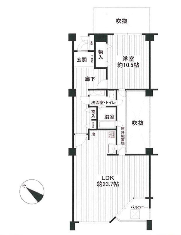 Floor plan. 1LDK, Price 22,800,000 yen, Occupied area 82.23 sq m , Balcony area 4.5 sq m floor plan