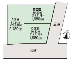 Compartment figure. Land price 19,800,000 yen, Land area 60.22 sq m