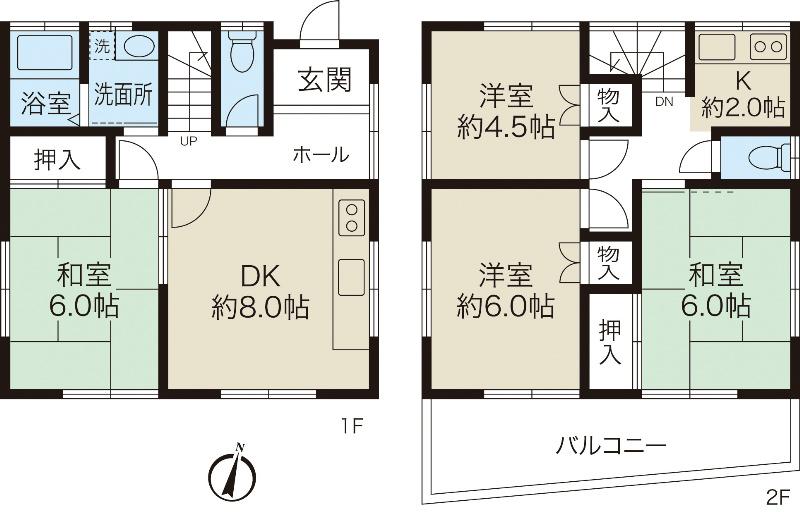 Floor plan. 19,800,000 yen, 4DK, Land area 80.06 sq m , Floor plan of good building area 78.84 sq m usability 4DK