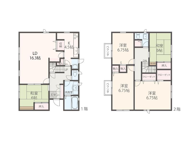 Floor plan. 34,800,000 yen, 5LDK, Land area 176.67 sq m , Building area 132.86 sq m floor plan