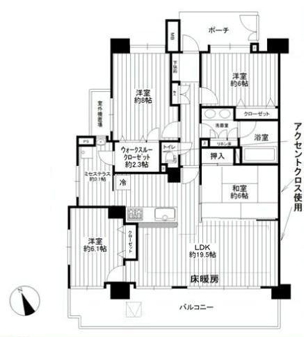 Floor plan. 4LDK, Price 31,900,000 yen, The area occupied 102.7 sq m , Balcony area 19.75 sq m floor plan